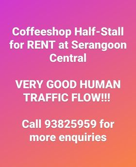 Coffeeshop Half-Stall for RENT @Serangoon Central // 咖啡店 摊位出租